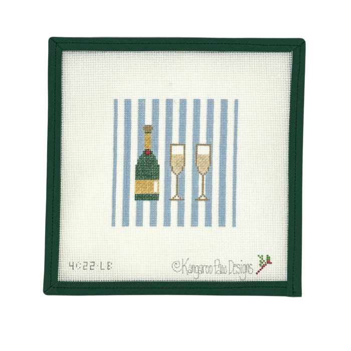 4" Champagne Square - Light Blue