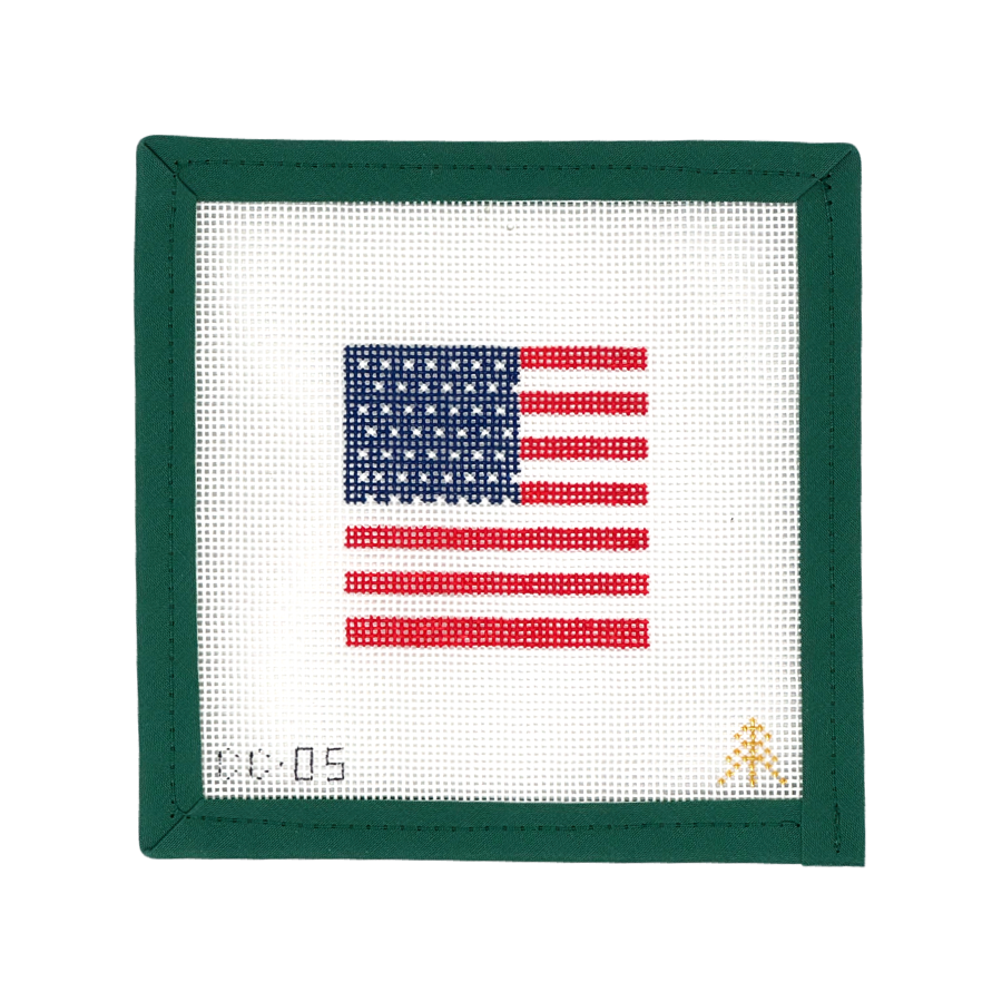 American Flag Needlepoint Canvas Insert for Can Cozy