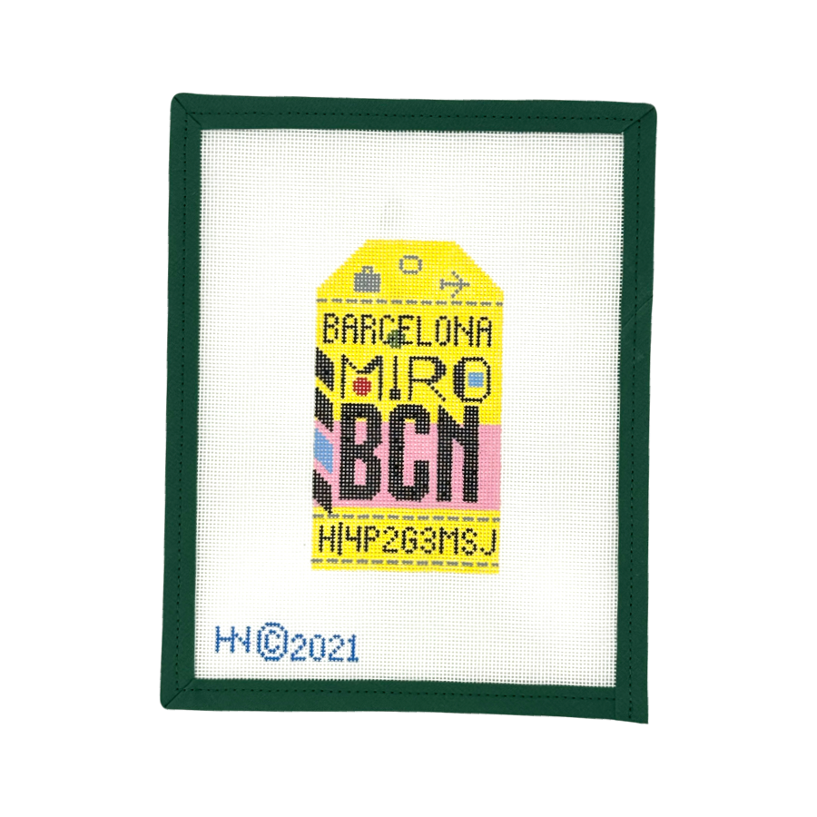 BCN Barcelona Retro Travel Tag