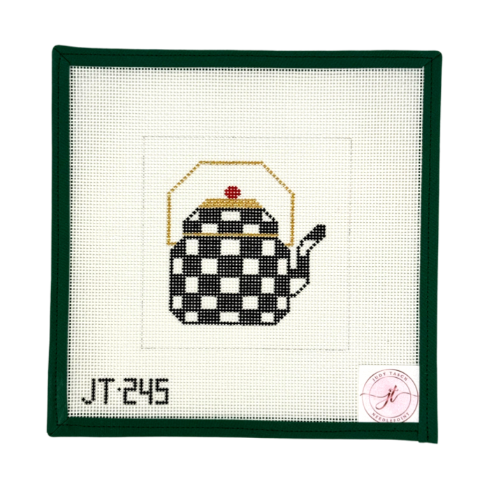 Black and White Checkered Teapot