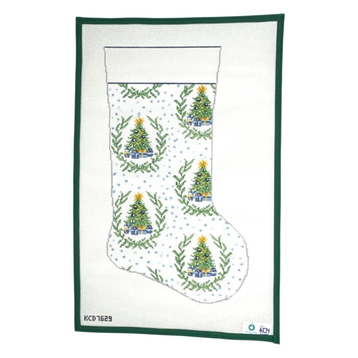 Blue Tree Stocking