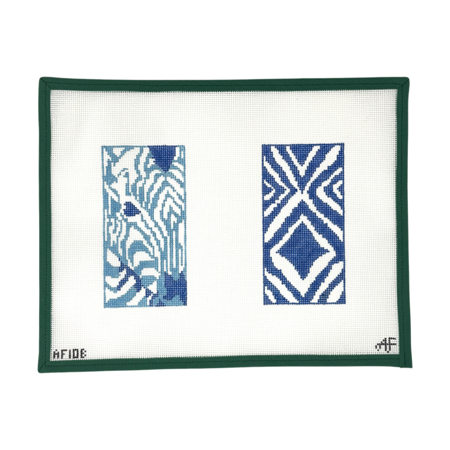 Blue Double Zebra Eyeglass Case