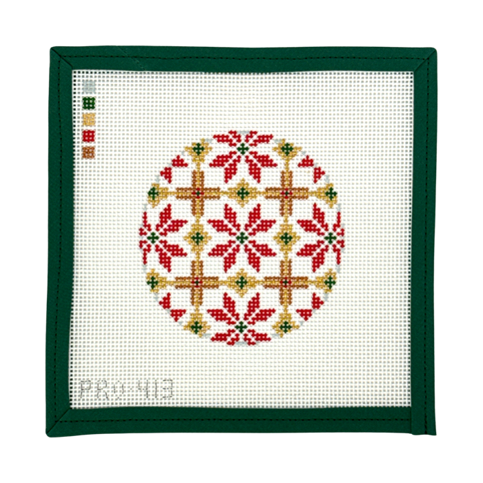Poinsettia Round Ornament