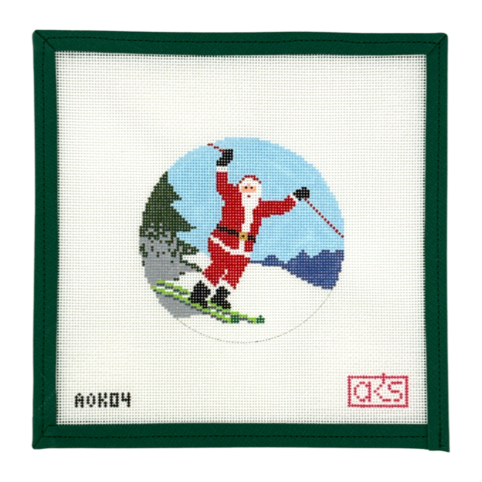 Sporty Santa Ornament - Skier