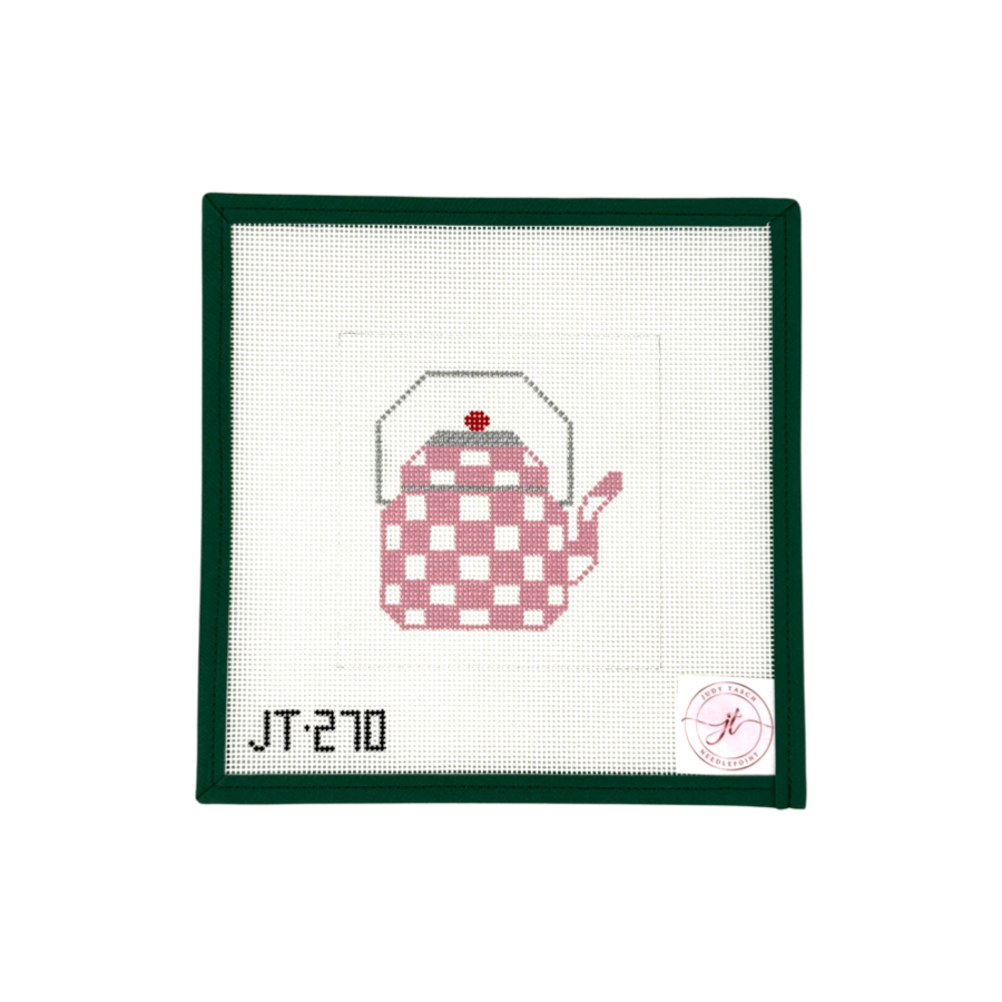 Teapot Square - Rose & White