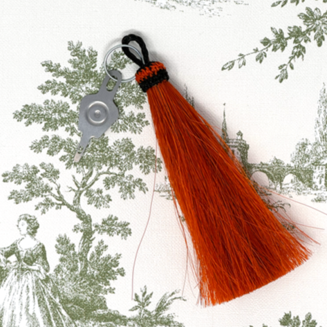 Horse Hair Tassel Needle Threader - Orange