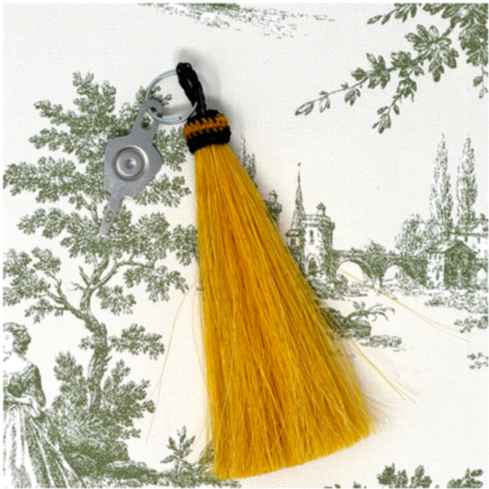 Horse Hair Tassel Needle Threader - Yellow