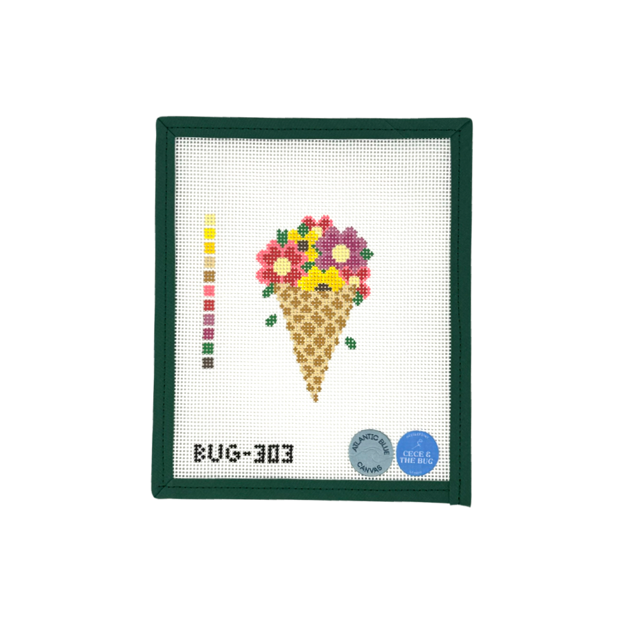 Floral Ice Cream Cone