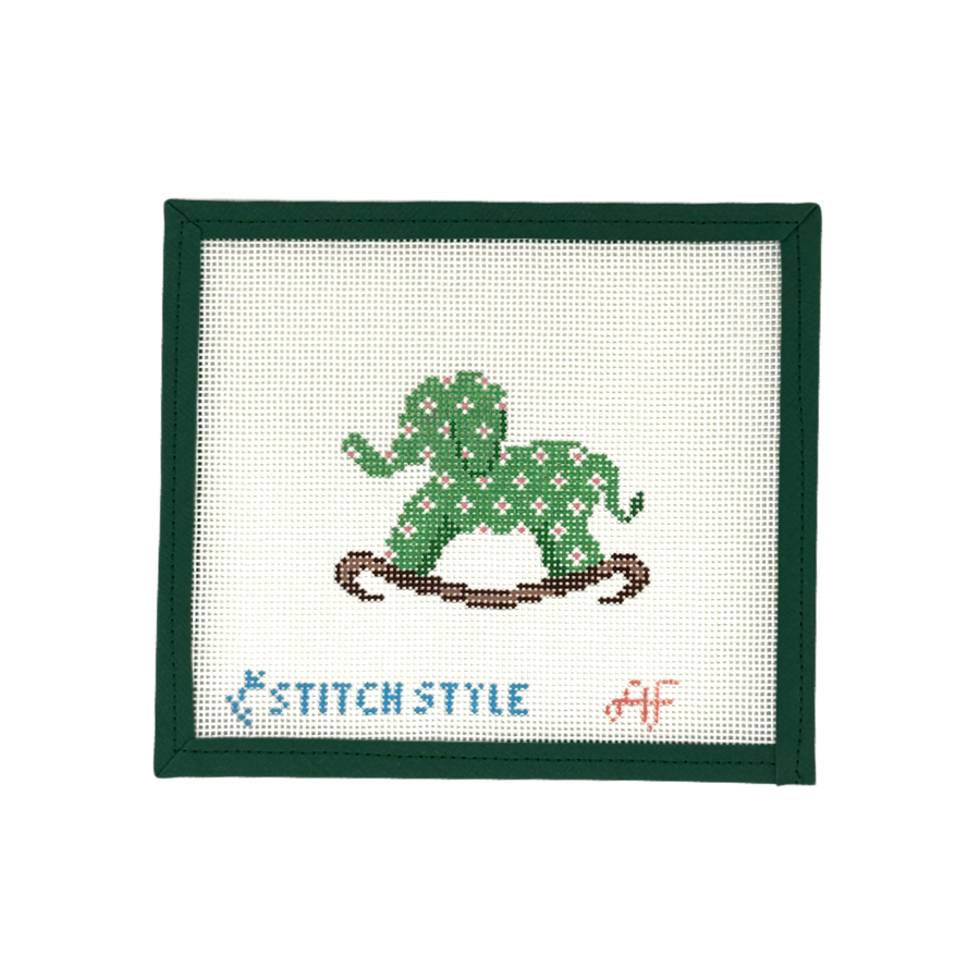 Green Floral Elephant Rocker