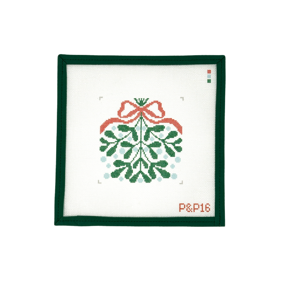Red Bow Mistletoe Coaster