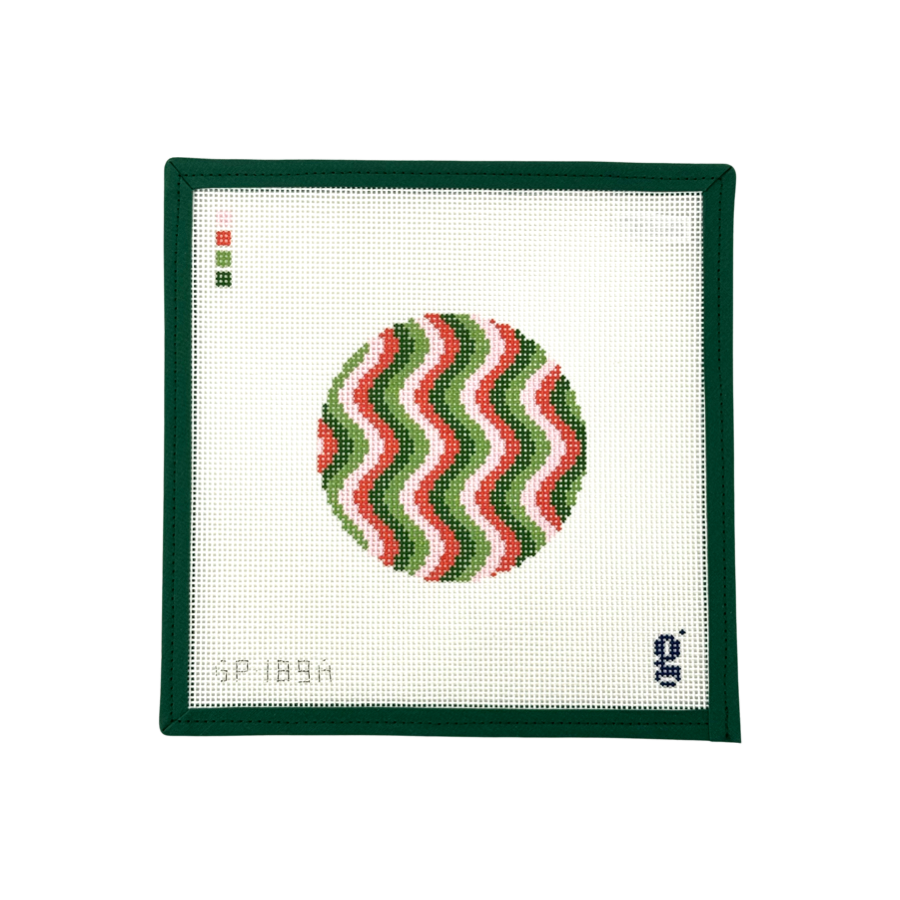Squiggle round Pink and Green