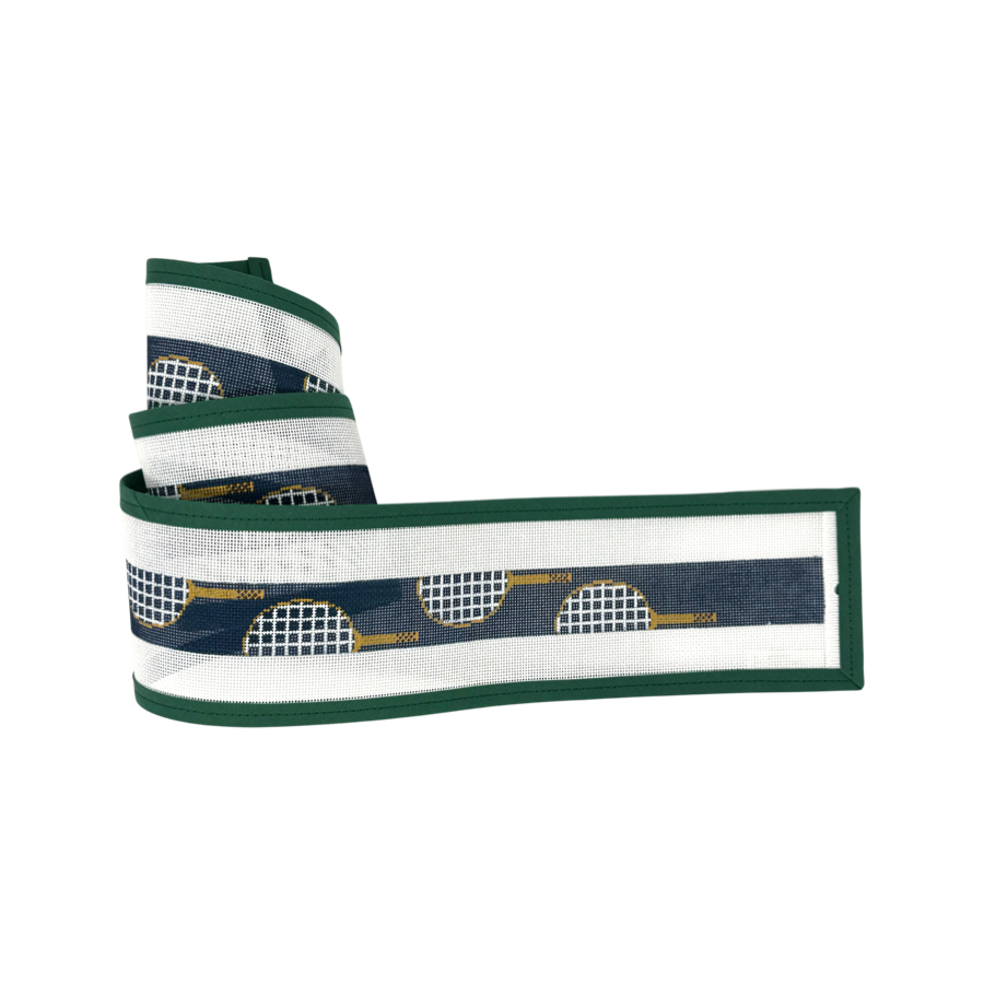 Tennis Racquets Belt - Navy Background